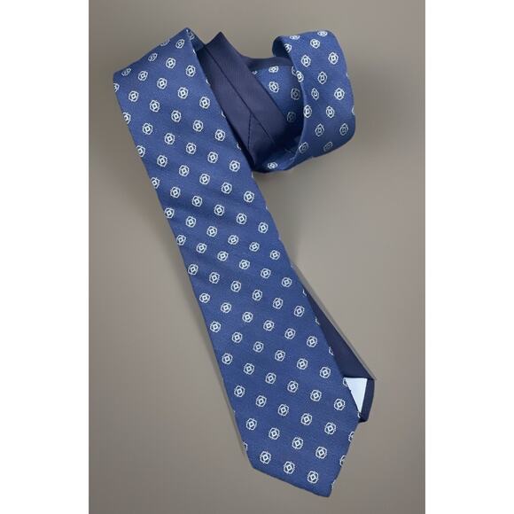 Tommy Hilfiger Navy Blue Patterned Tie Standard Size - Picture 1 of 7